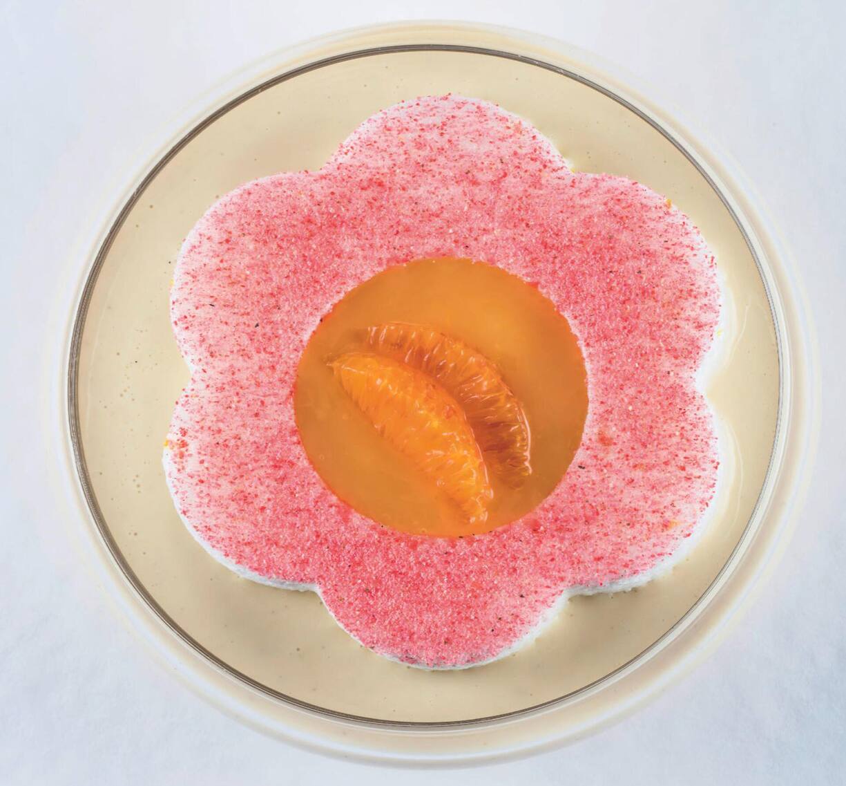 Ile flottante orange et praline rose