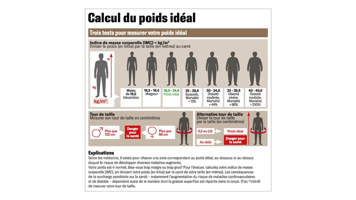 Infographie: calcul du poids idéal