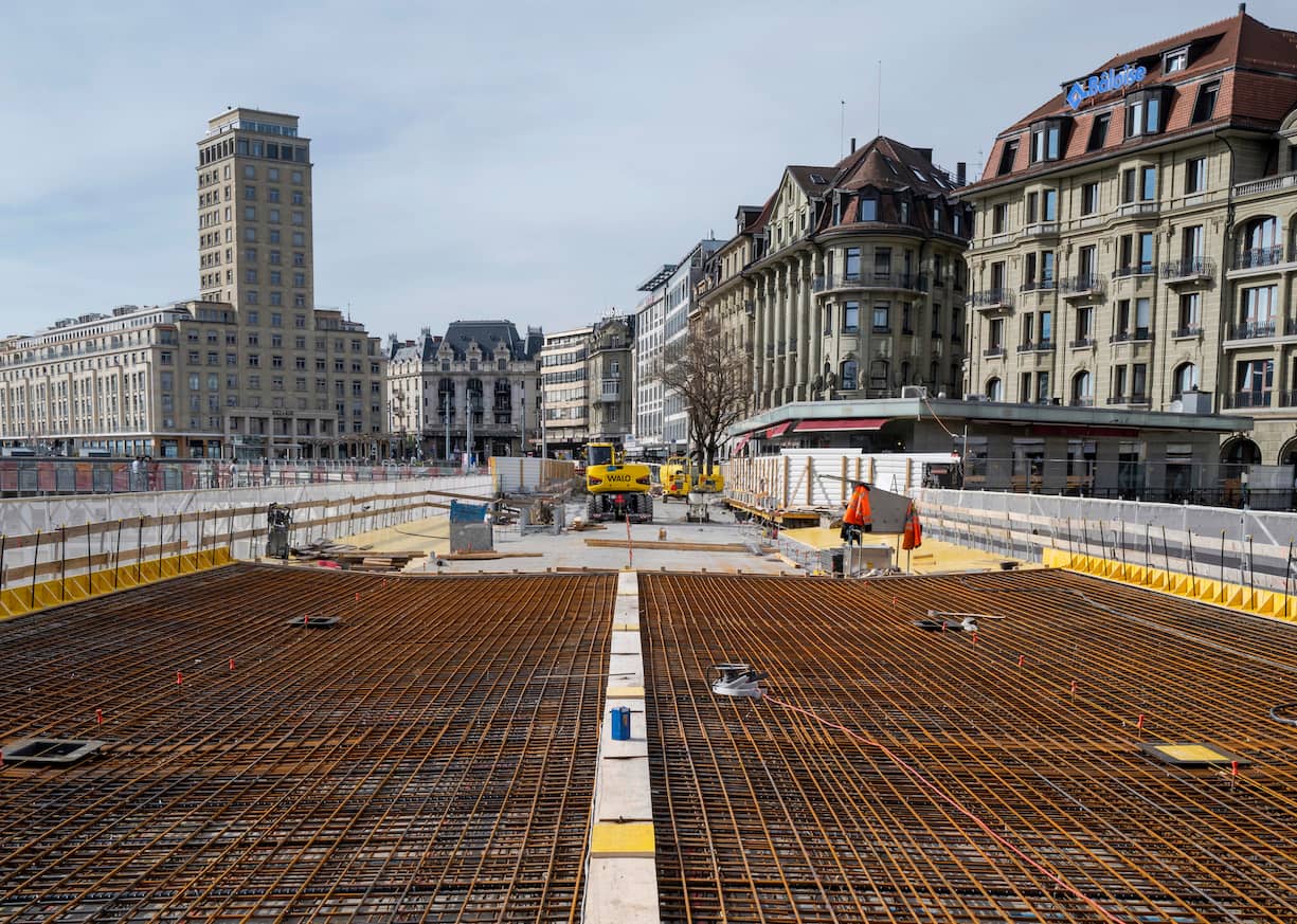 Le Grand-Pont de Lausanne en pleins travaux